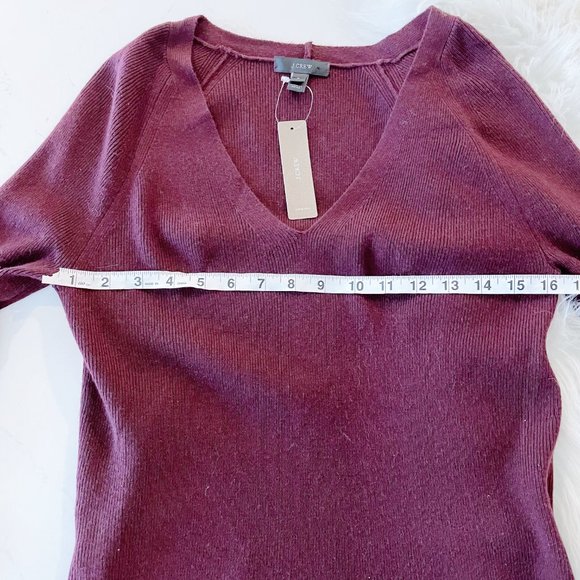 J Crew Peplum Sleeve V-Neck Sweater Top Size Small - Picture 8 of 11